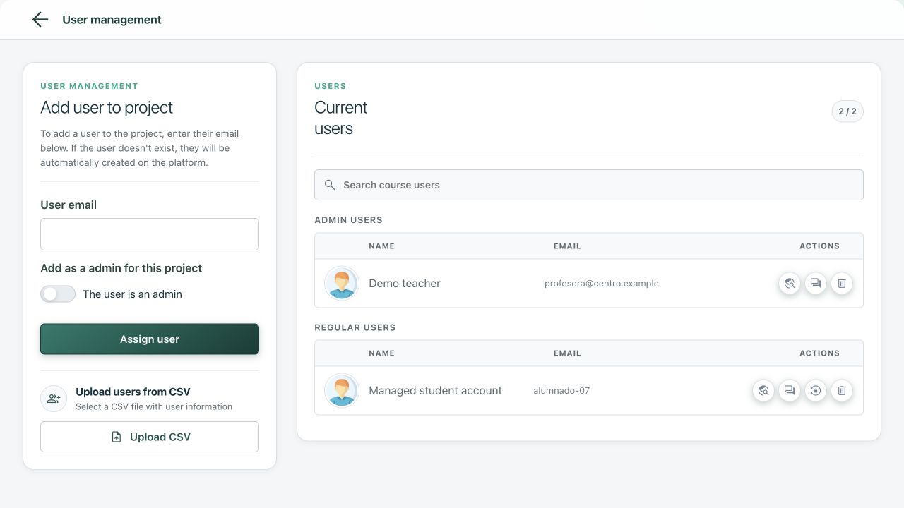 Managed account with the password reset action